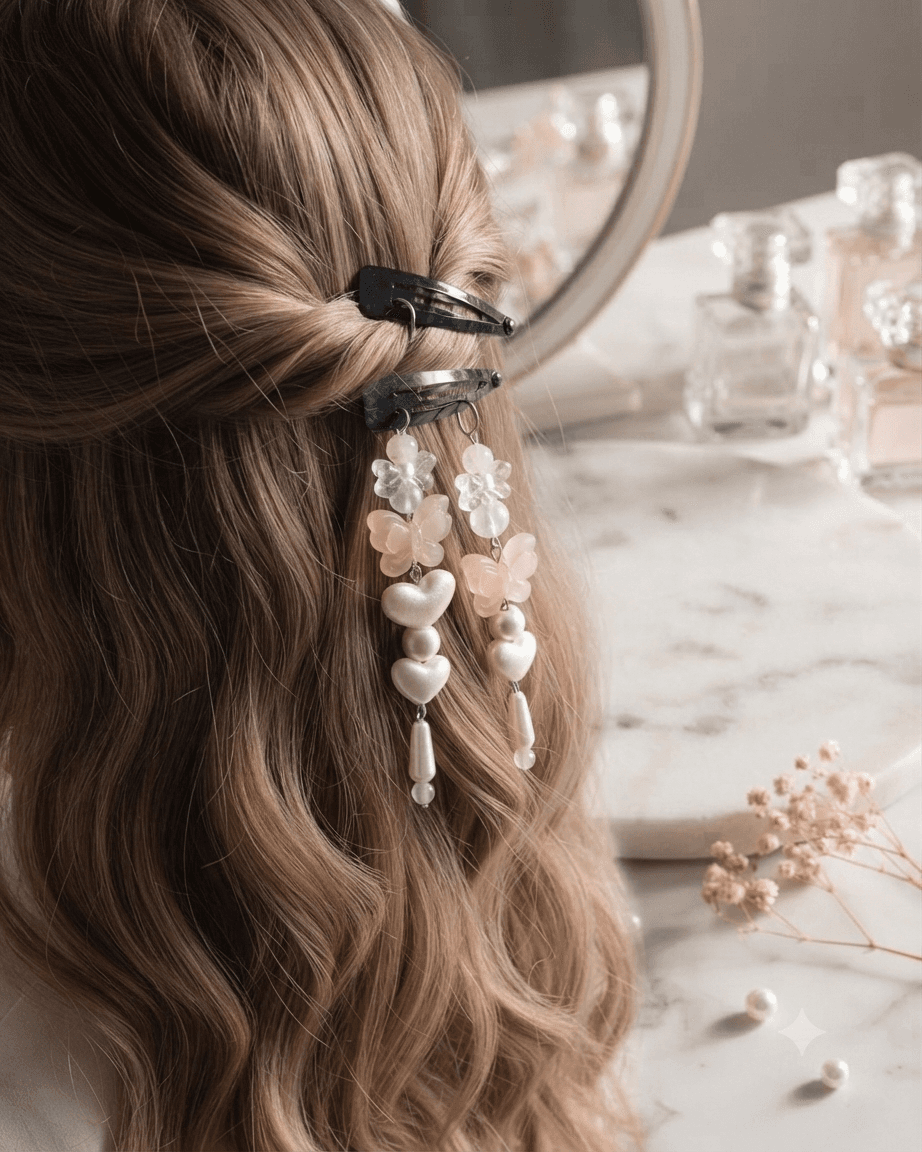 Blush Pearl Dangle Clips